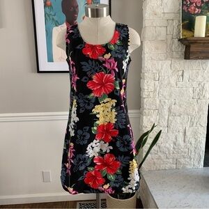 Vintage 90s Y.L.T.E Hawaiian Shift Dress Made in USA 100% Cotton Size Small